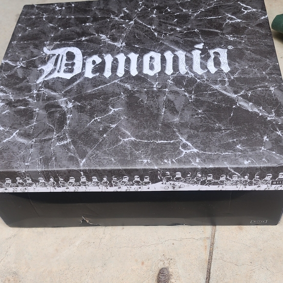 Demonia Black Platform Shoes with Silver Chains - Picture 3 of 3